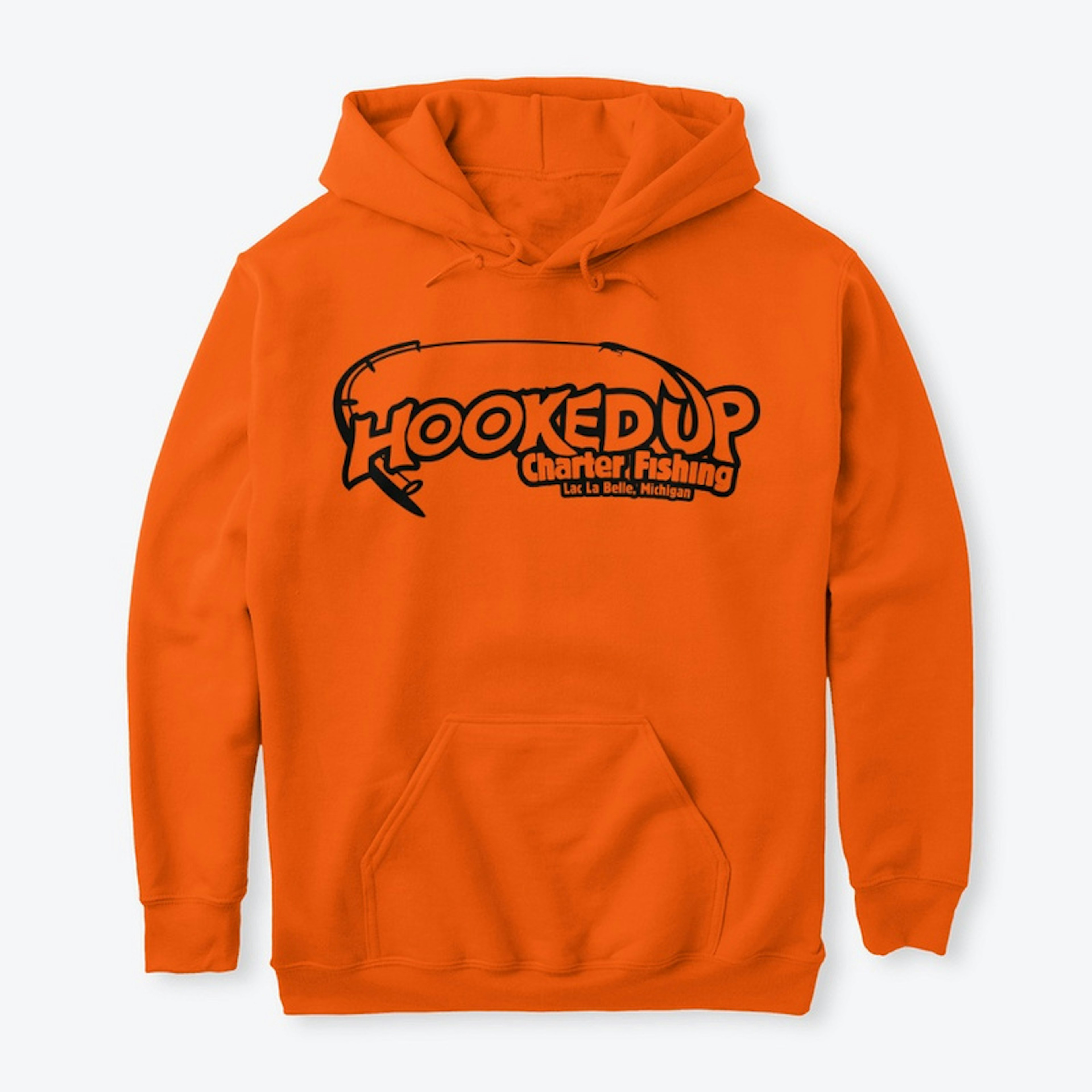 Hooked UP Charter Hoodie Black Logo