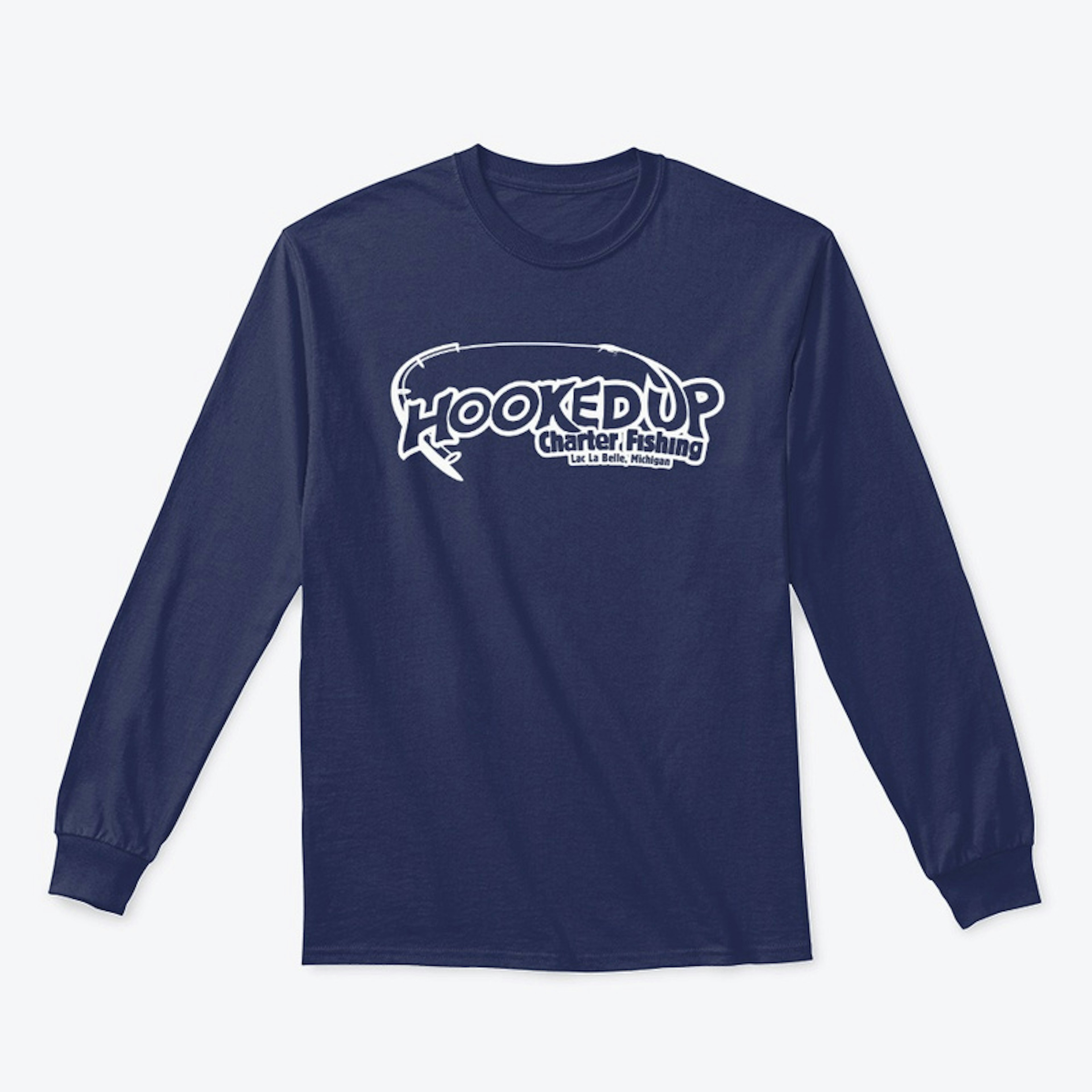Hooked UP Charter L/S Tee White Logo