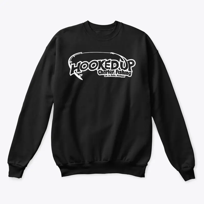 Hooked UP Charter Crew Neck White Logo