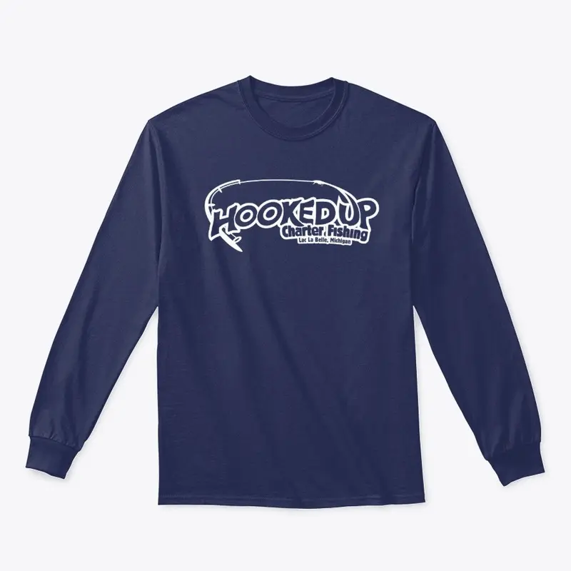 Hooked UP Charter L/S Tee White Logo